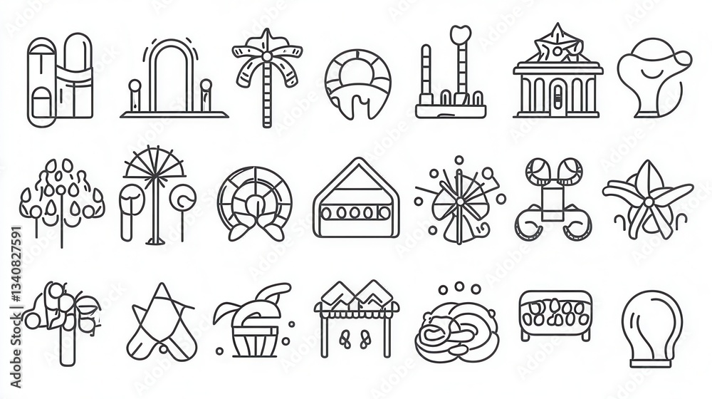 Fototapeta premium Minimalist Icons for Fun Design