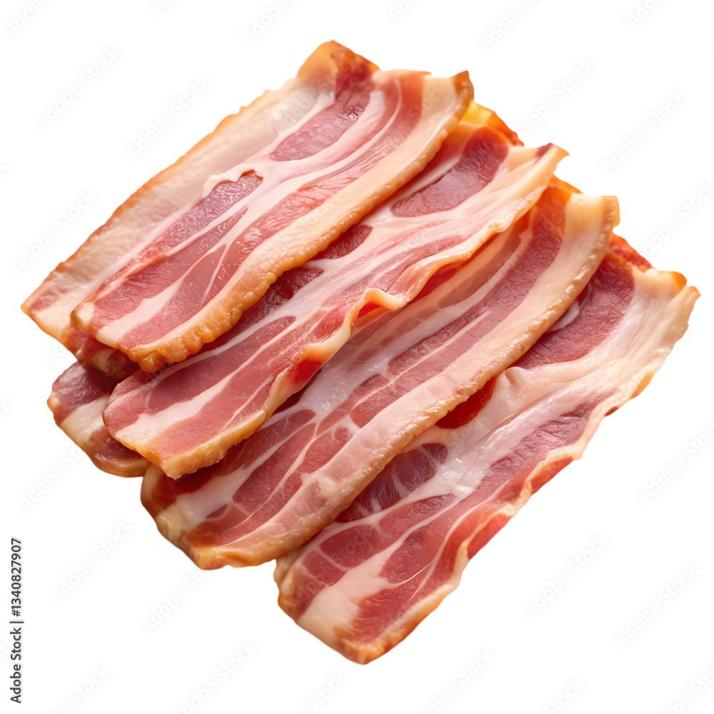 Obraz premium Crispy Bacon: Delicious & Easy Recipes isolated on transparent background