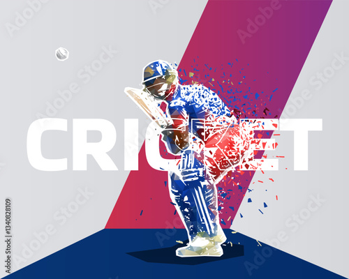 Cricket design. Cricket player, vector illustration graphic design, team sports