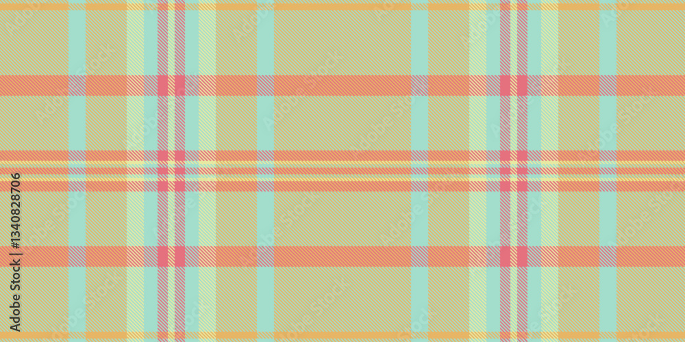 Fototapeta premium Pastel plaid pattern, perfect for textile design, scrapbooking, or website backgrounds. Soft, calming colors evoke feelings of serenity and spring. Ideal for creating a gentle, feminine aesthetic.