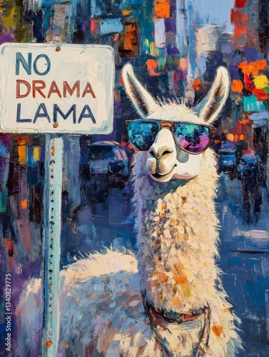 A painting of an old white sign with the text 