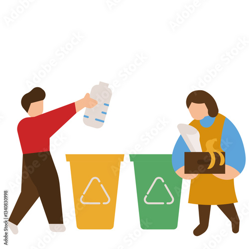 sorting garbage