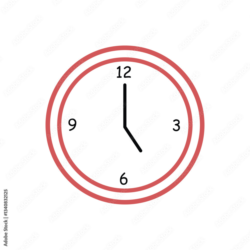 isolated analog wall clock on white background isolated analog wall clock on white background