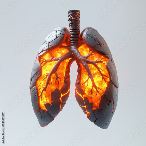 Concept diagram of harmful effects of smoking on lung health