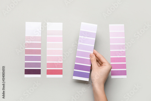Female hands with violet pa...