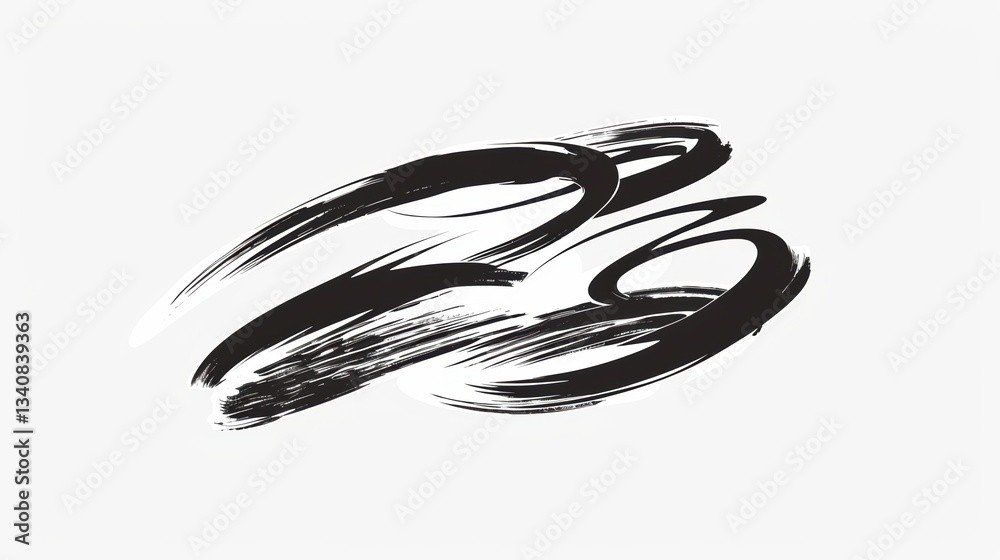 Naklejka premium Elegant Swash, Swoop, and Swish: Hand - Drawn Calligraphy Sign with Underlines