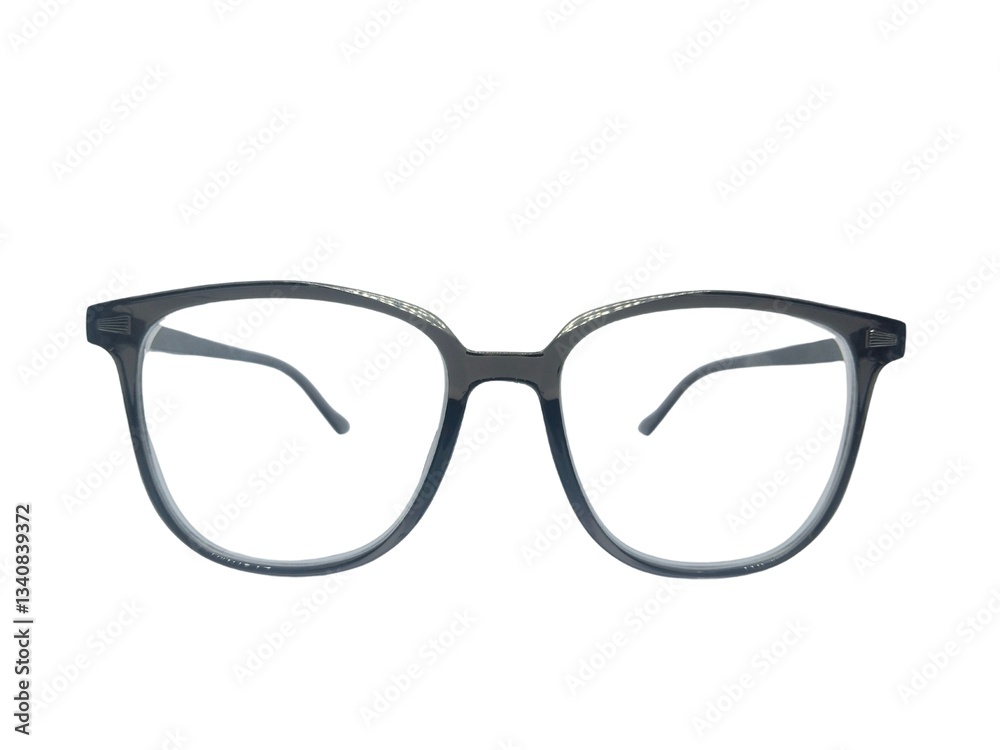 Fototapeta premium A sophisticated close-up of stylish eyeglasses, beautifully highlighted by soft lighting that enhances the elegant details of the frame. 