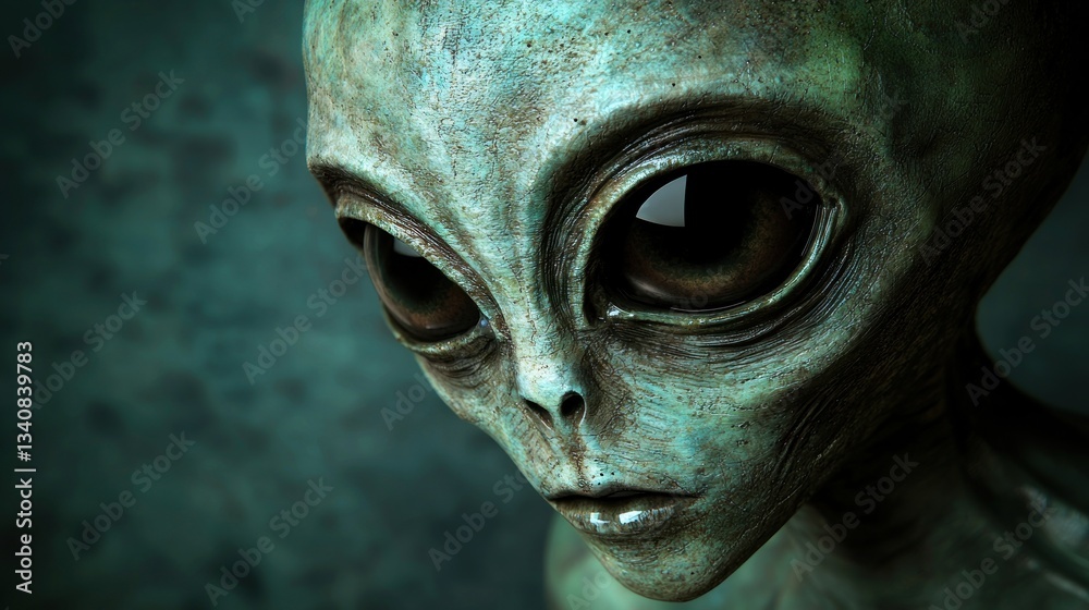 Close Encounter: A Mysterious Grey Alien Portrait