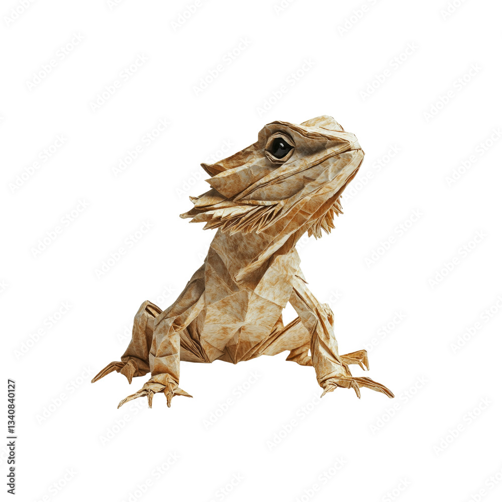 Obraz premium Intricate Origami Bearded Dragon Sculpture