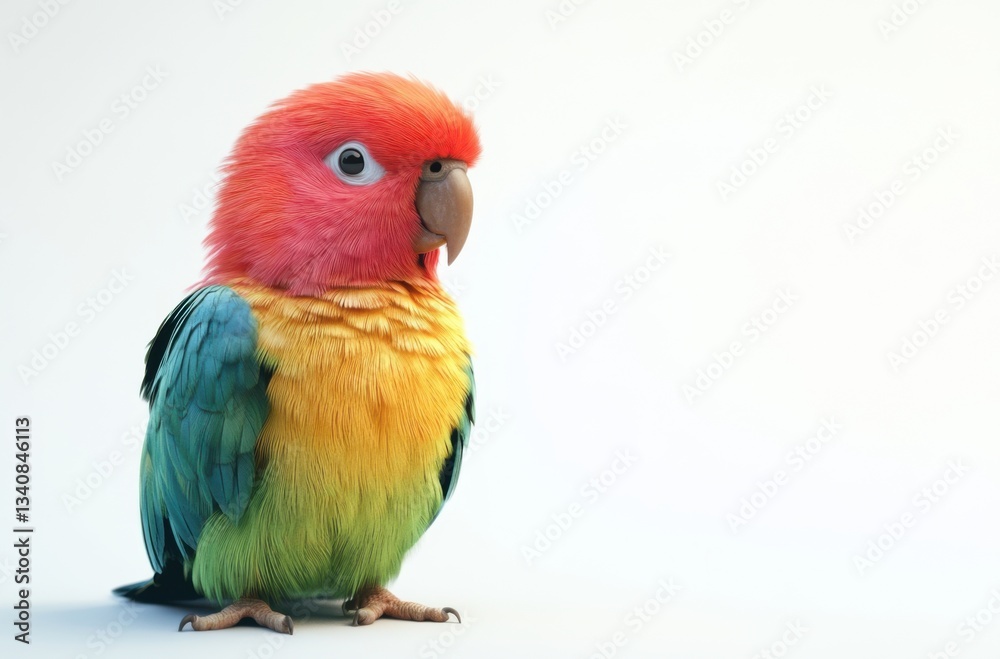 Fototapeta premium 3D realistic parrot with colorful feathers sitting