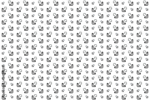 Seamless pattern with geometric abstract square flowers and leaves in black and gray on white background. Vector illustration, for masculine shirt lady dress cloth textile cover wallpaper decoration 