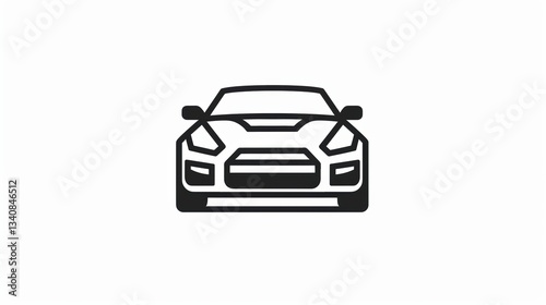 Sleek Car Icon Set Against a Crisp White Background