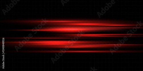 peed ​​lines are horizontal. Red lines of light. Speed ​​flow	