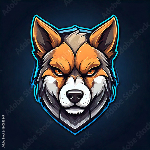 Obraz na płótnie Modern dog mascot logo for gaming teams, cyber players, and social networks w salonie