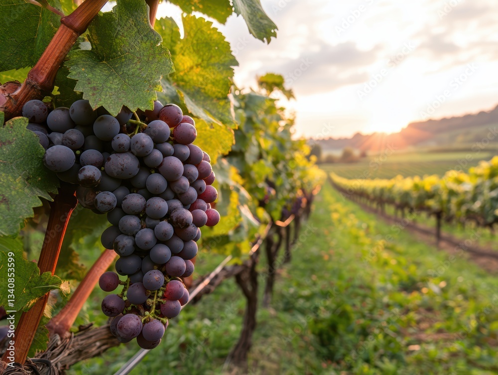 custom made wallpaper toronto digitalCloseup of a lush bunch of purple grapes hanging from vine in sunny vineyard