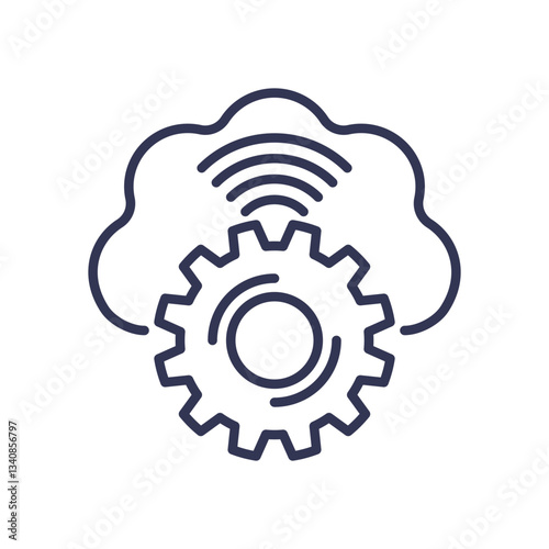 Cloud and gear icon representing SaaS integration and cloud computing.