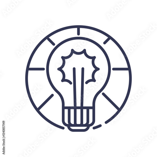 Light bulb and gear symbolize innovation and startup ideas.