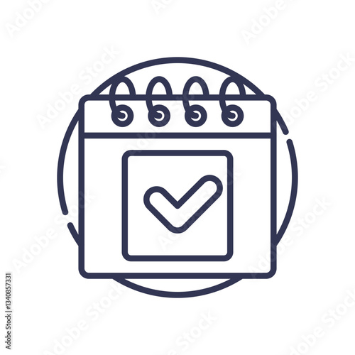 Calendar with checkmark symbolizes subscription renewal and management.