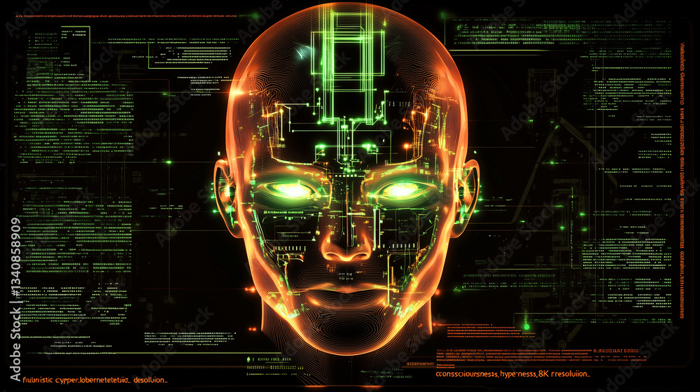 Futuristic Neural Network: AI Intelligence in Digital Space