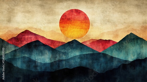 Mountain Sunrise Landscape Art