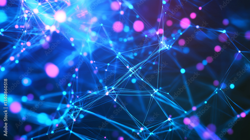 Futuristic Neural Network: AI Intelligence in Digital Space