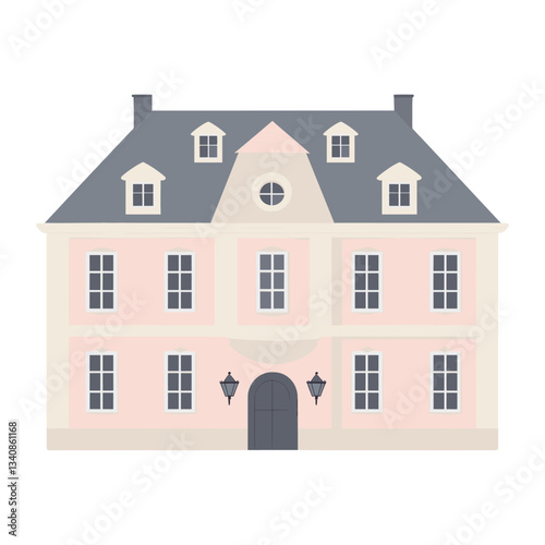 English mansion architecture illustration building vector