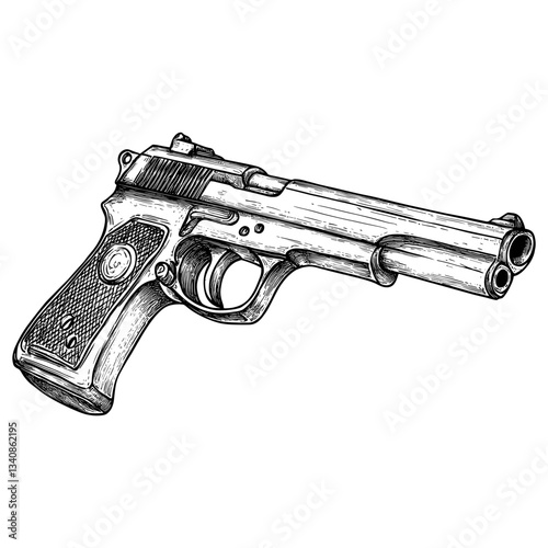 Gun firearm handgun weapon vector