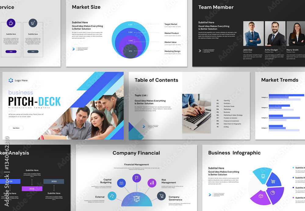 Business Pitch Deck Presentation Template Stock Template | Adobe Stock