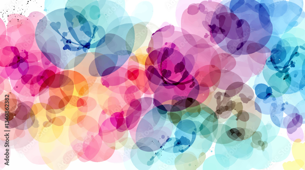 Watercolor balloons on a white background. Seamless pattern