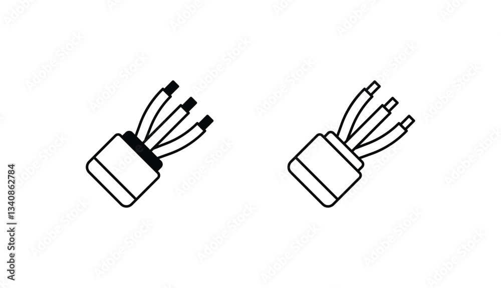 Obraz premium Electric Cable icon design with white background stock illustration