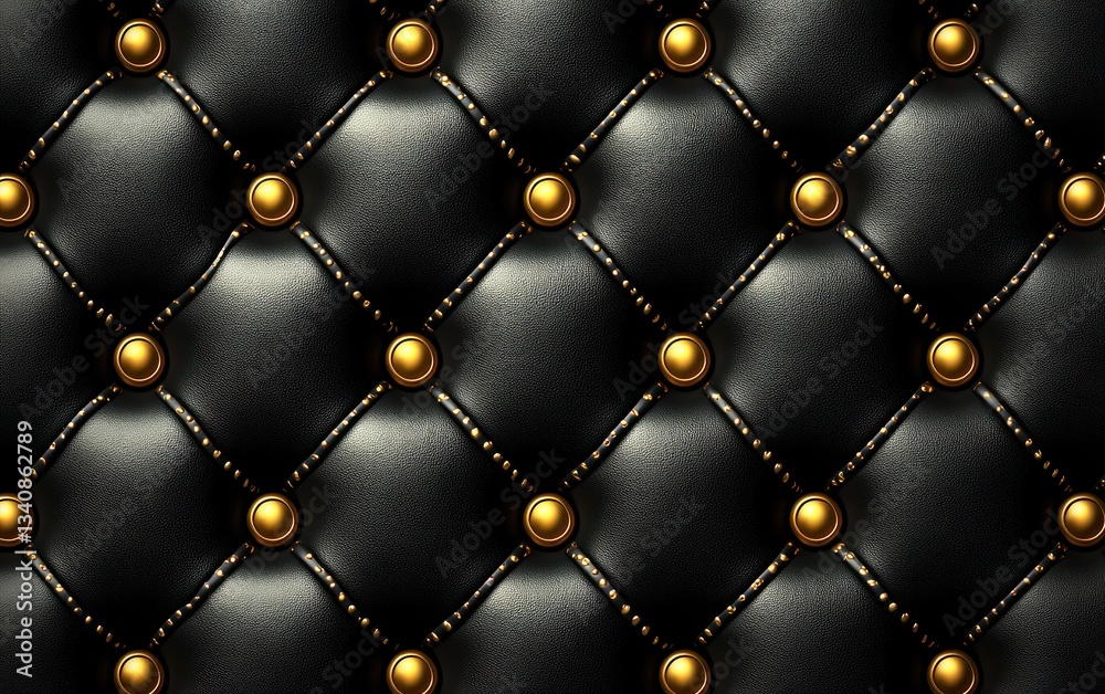 Naklejka premium Luxurious black leather upholstery