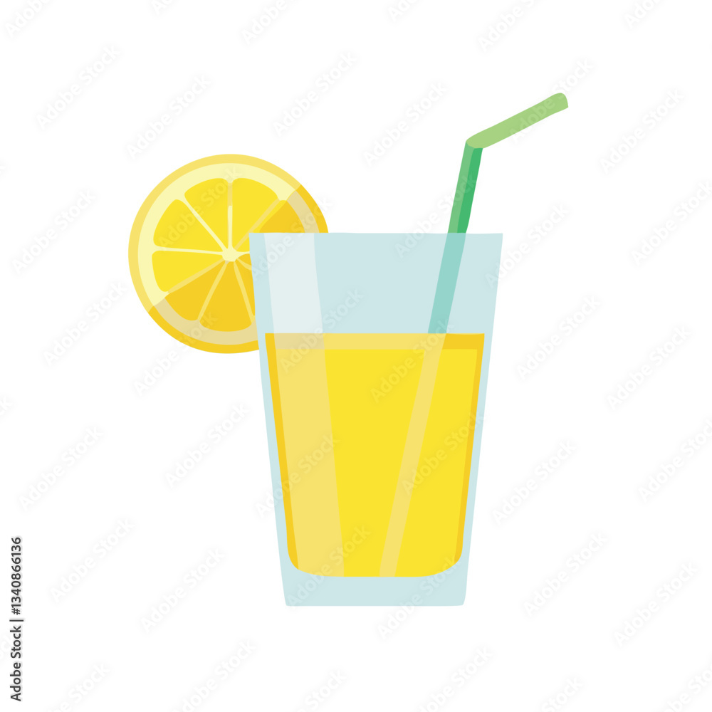 Minimalistic Lemon Juice Vector Illustration Minimalistic Lemon Juice Vector Illustration