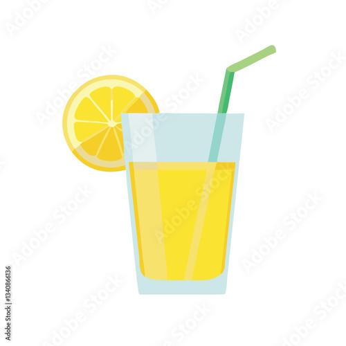 Minimalistic Lemon Juice Vector Illustration