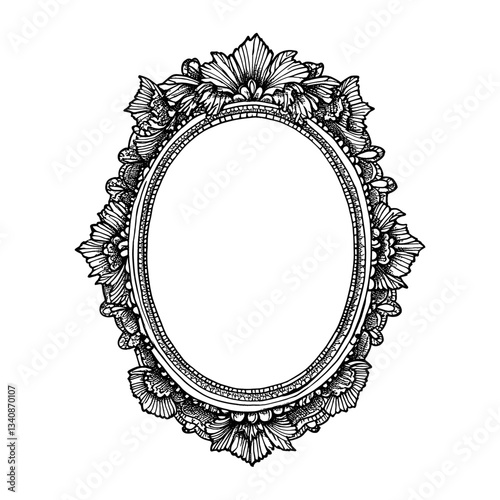 Oval shape Frame oval frame style vector