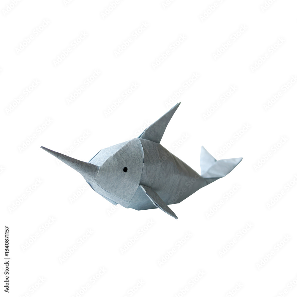 Fototapeta premium Origami Swordfish Elegant Paper Art