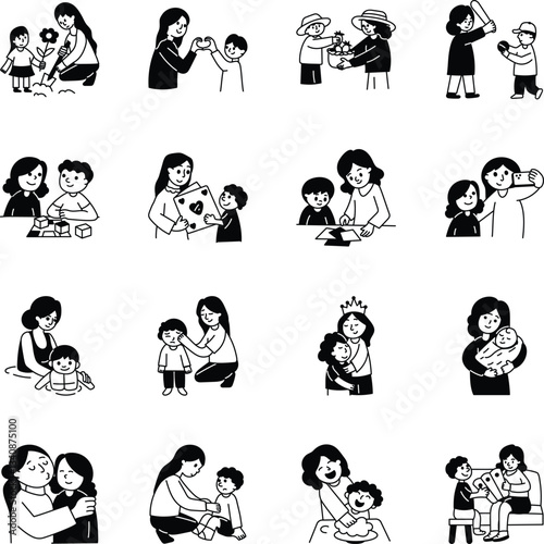 Collection of Motherhood Hand Drawn Illustrations

