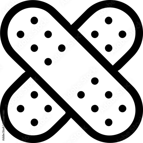 A bandage that is placed over the wound symbol for templates.