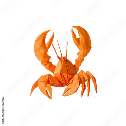 Intricate Origami Lobster - Orange Paper Crab Art