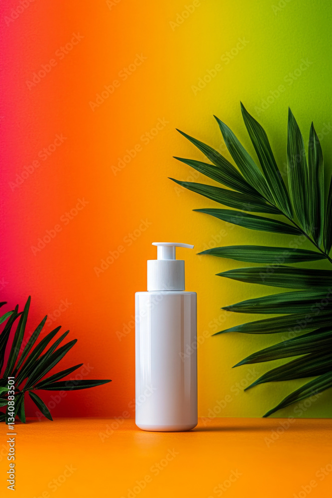 White bottle shines brightly, conveying feeling of freshness and cleanliness White bottle shines brightly, conveying feeling of freshness and cleanliness