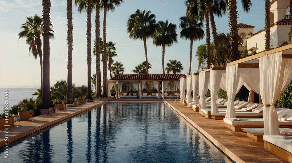 Fototapeta premium Luxury Resort with Infinity Pool and Ocean View