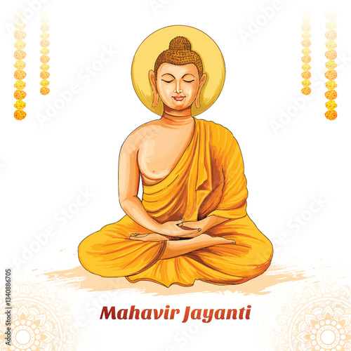 Mahavir jayanti celebration card holiday background