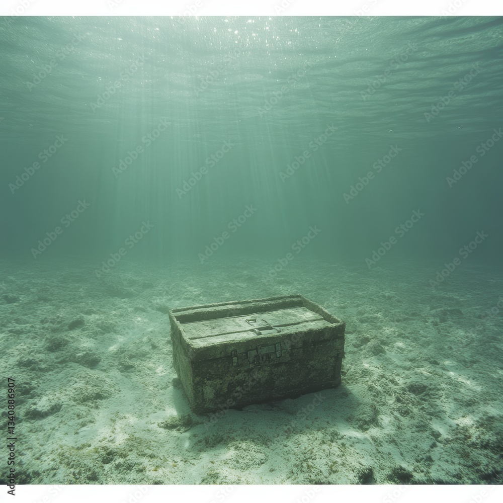 custom made wallpaper toronto digitalMysterious Underwater Box Surrounded by Calm Ocean Environment