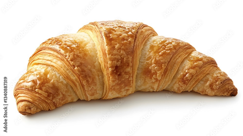 A classic French croissant with a flaky golden crust A classic French croissant with a flaky golden crust