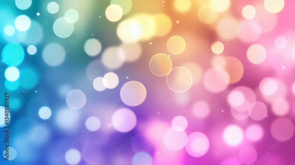 Fototapeta premium Rainbow Beam Colors Shine Bright rainbow beams shining through clouds after a rain shower, vibrant colors, natural setting.