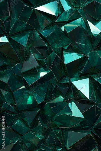 Abstract emerald 3D Polygonal Texture