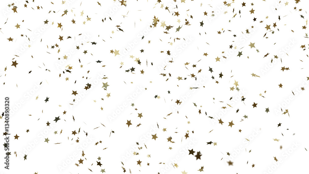 Golden Star Confetti On Transparent Background, 3D rendered illustration Golden Star Confetti On Transparent Background, 3D rendered illustration