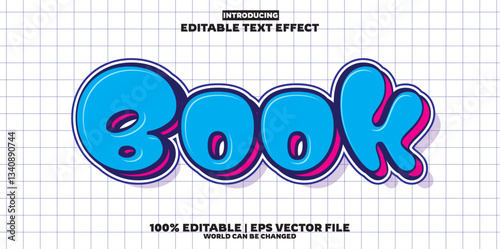 New Book editable text effect in modern trend style