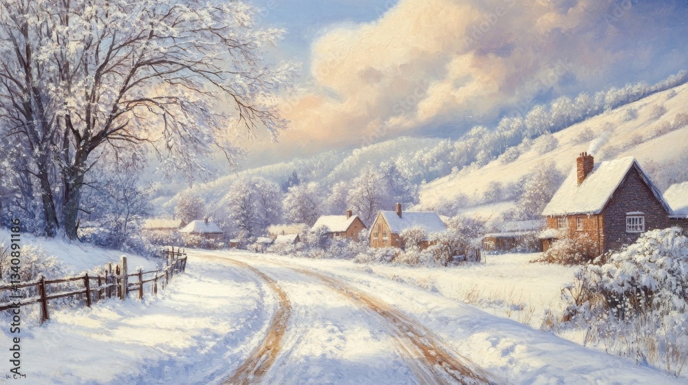 Obraz premium Winter Landscape with Snow