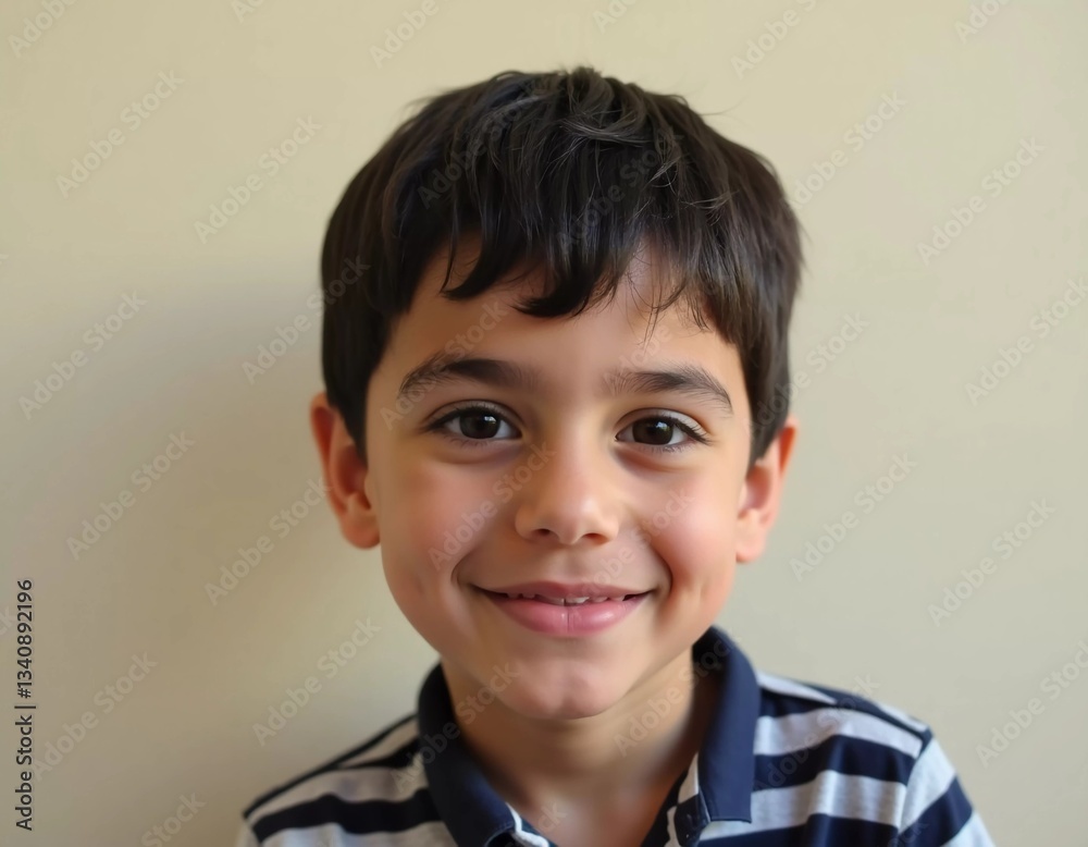 A young boy from Gaza, full of joy, smiles brightly against a neutral background. His playful spirit shines, embodying the innocence of childhood and untold dreams Generative AI A young boy from Gaza, full of joy, smiles brightly against a neutral background. His playful spirit shines, embodying the innocence of childhood and untold dreams Generative AI
