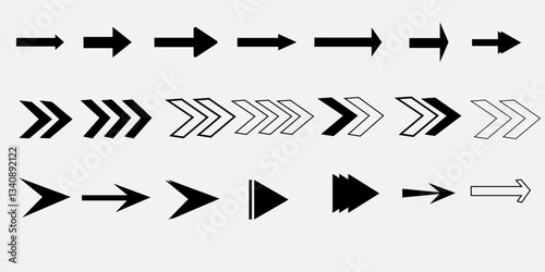 Arrow icon set on white background .